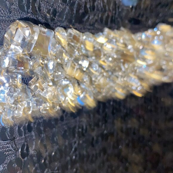 Mac Duggal Dress With Black Sequins and Rhinestones. - Picture 6 of 14